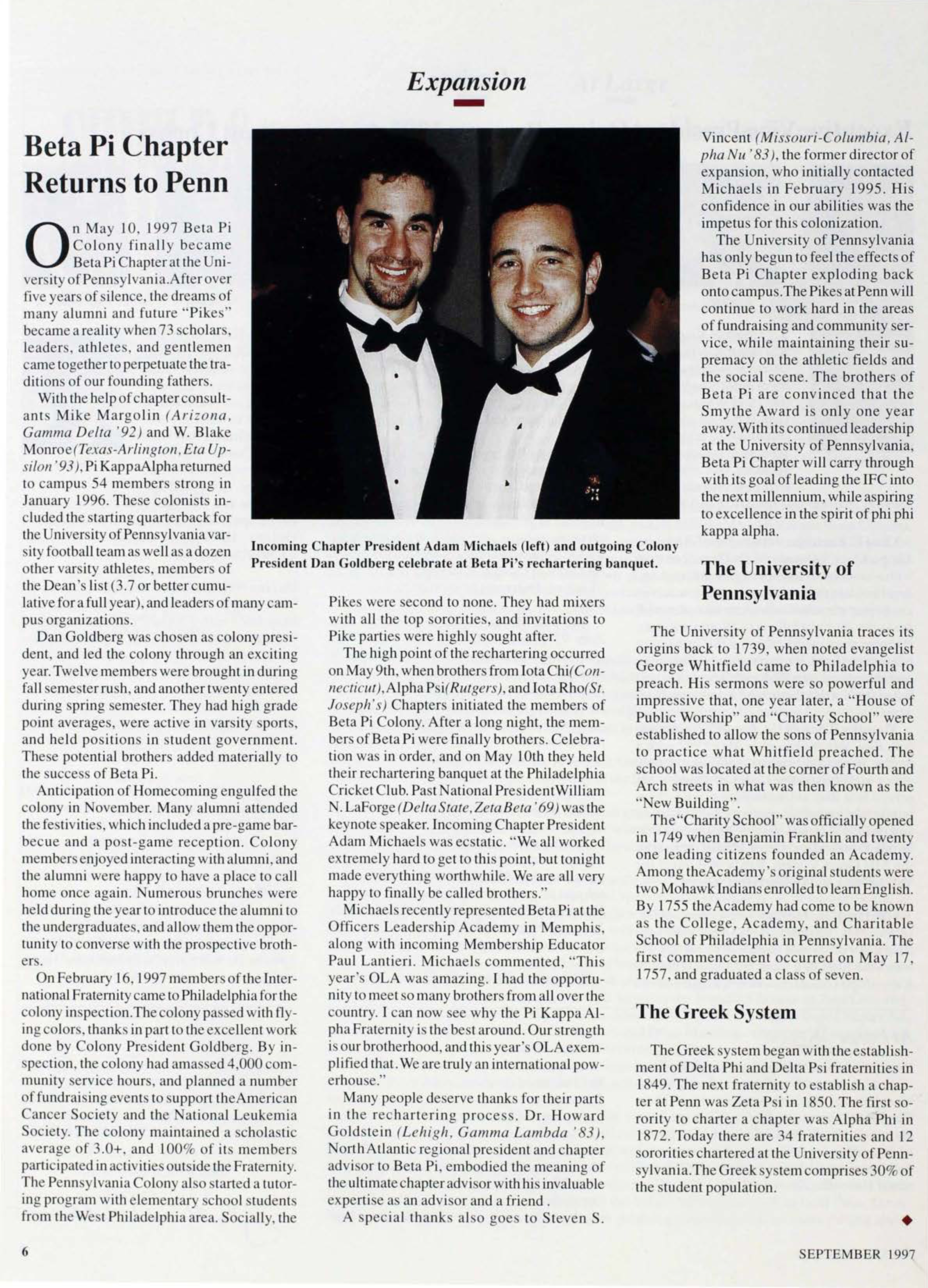 Expansion: Beta Pi Chapter Returns to Penn